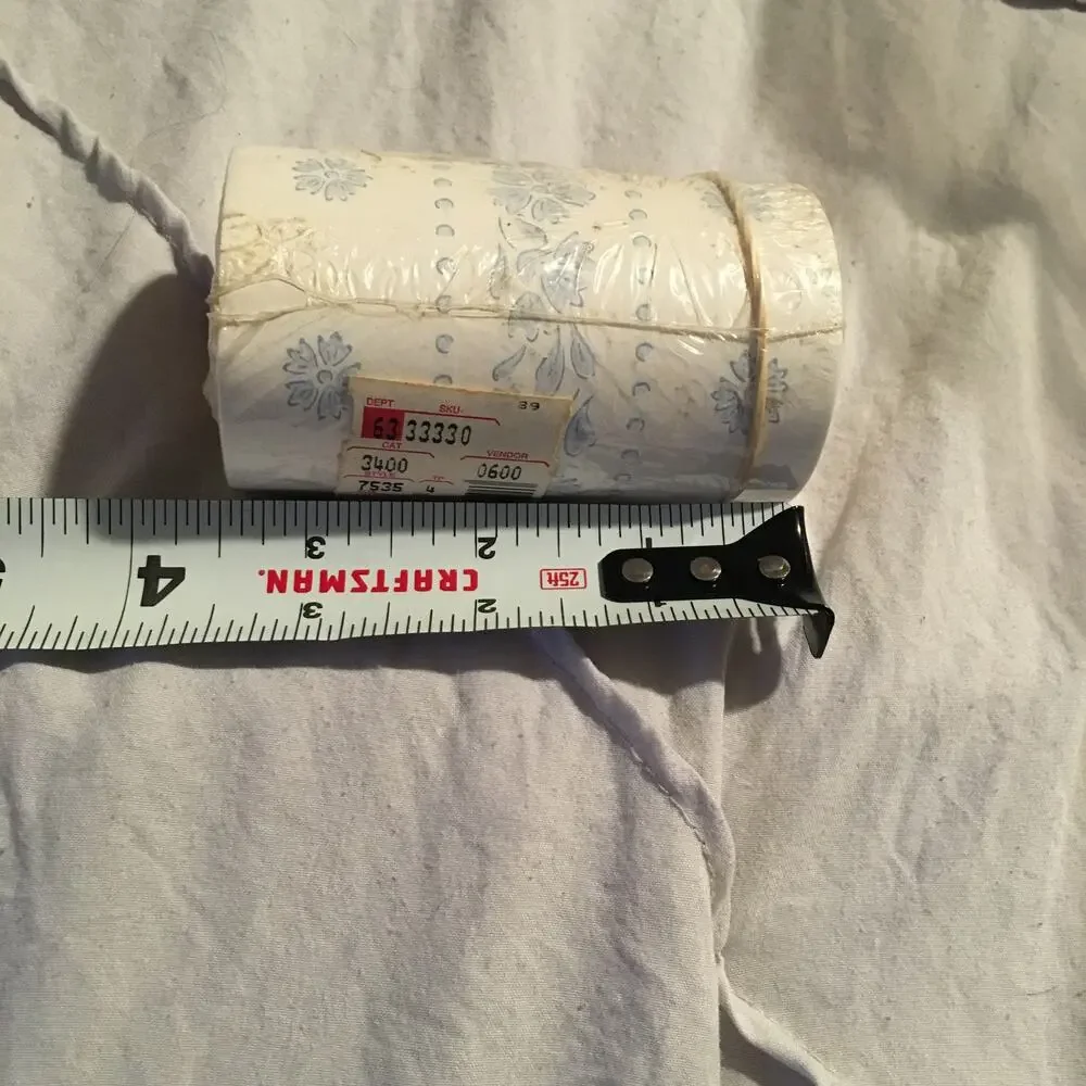 VTG Cottagecore Blue Flower 3.5 Inch Pre-Pasted Border 3 Rolls-5 Yards Each